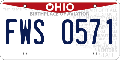 OH license plate FWS0571