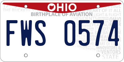 OH license plate FWS0574