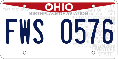 OH license plate FWS0576