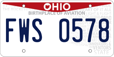 OH license plate FWS0578