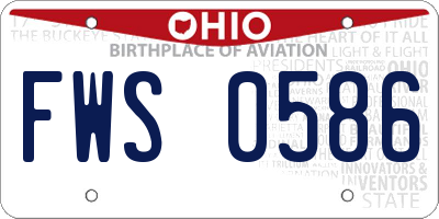 OH license plate FWS0586