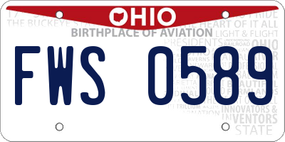 OH license plate FWS0589