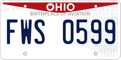 OH license plate FWS0599