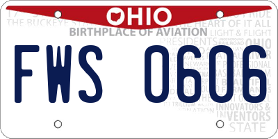 OH license plate FWS0606