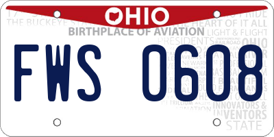 OH license plate FWS0608