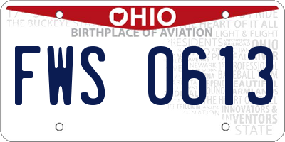 OH license plate FWS0613