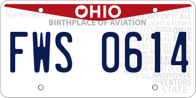 OH license plate FWS0614