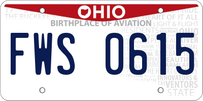 OH license plate FWS0615