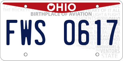OH license plate FWS0617