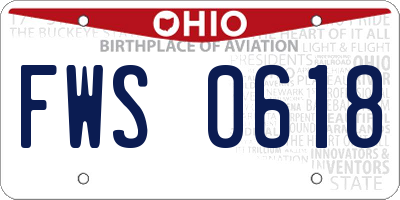 OH license plate FWS0618