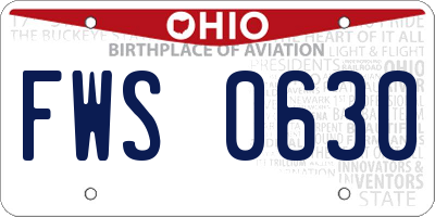 OH license plate FWS0630