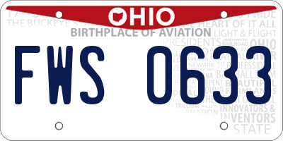 OH license plate FWS0633
