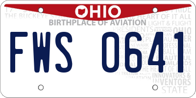 OH license plate FWS0641