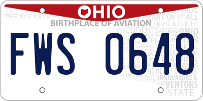 OH license plate FWS0648