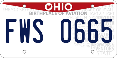 OH license plate FWS0665