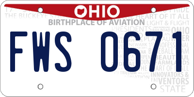 OH license plate FWS0671