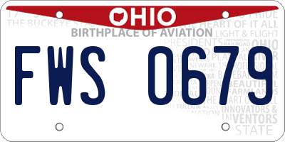 OH license plate FWS0679