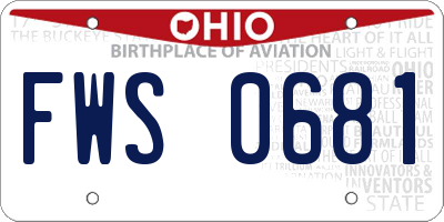 OH license plate FWS0681