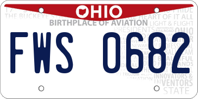 OH license plate FWS0682
