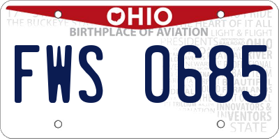 OH license plate FWS0685