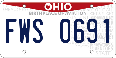 OH license plate FWS0691