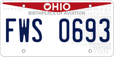 OH license plate FWS0693