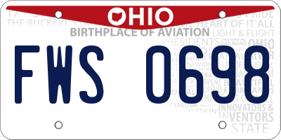 OH license plate FWS0698