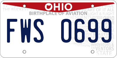 OH license plate FWS0699