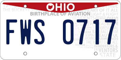 OH license plate FWS0717