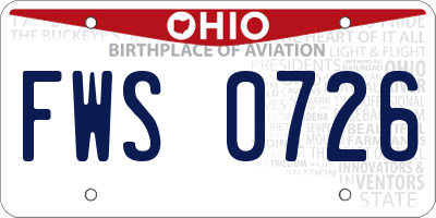 OH license plate FWS0726