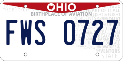 OH license plate FWS0727