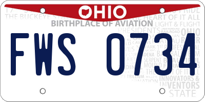 OH license plate FWS0734