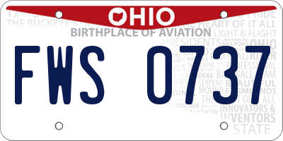 OH license plate FWS0737