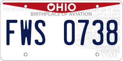 OH license plate FWS0738