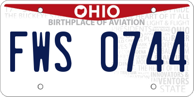 OH license plate FWS0744