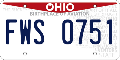 OH license plate FWS0751