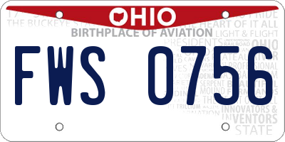 OH license plate FWS0756