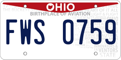 OH license plate FWS0759