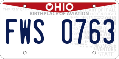 OH license plate FWS0763