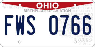 OH license plate FWS0766