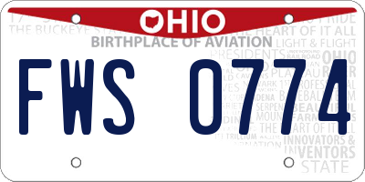 OH license plate FWS0774