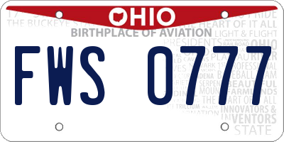 OH license plate FWS0777
