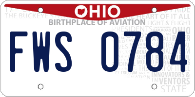 OH license plate FWS0784