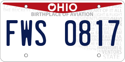 OH license plate FWS0817