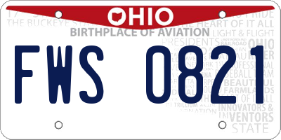 OH license plate FWS0821