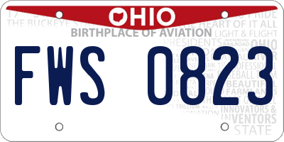 OH license plate FWS0823