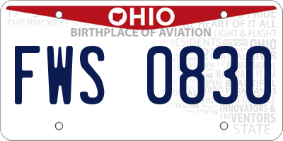 OH license plate FWS0830