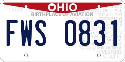 OH license plate FWS0831