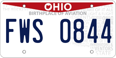 OH license plate FWS0844