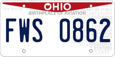 OH license plate FWS0862